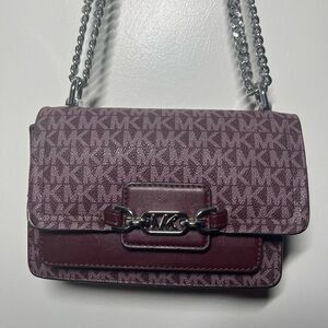 Michael Kors Burgundy Crossbody Bag with Chain Strap
